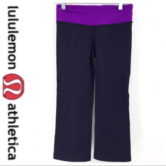 πSALEπ Lululemon Crop & Gather Black Purple Band - Picture 6 of 8